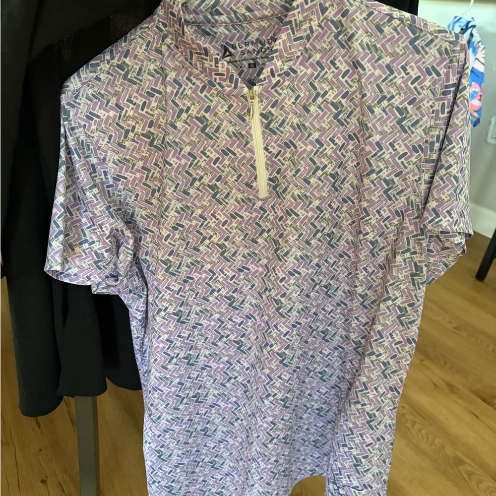 Chic Women's Short Sleeve Top - Lavender and Charcoal